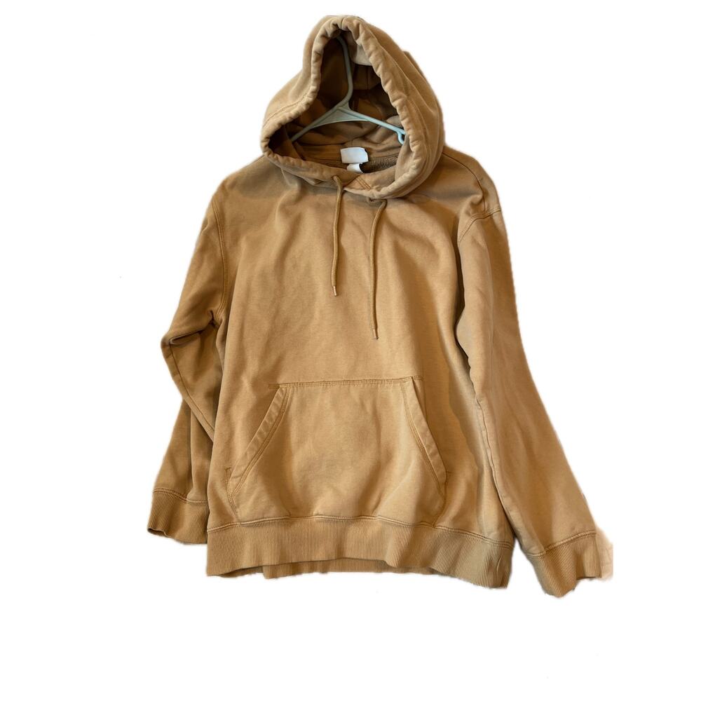 H&M Essentials Beige Relaxed Hoodie Mens M